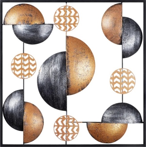 Dekoracja ścienna metalowa dwukolorowa 55 x 55 cm - Wallity, Metal Art My World