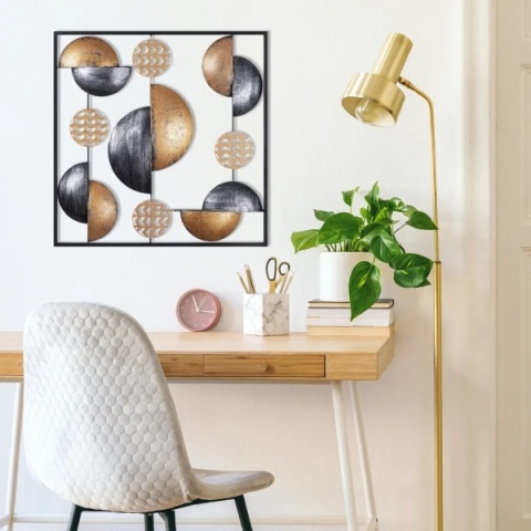 Dekoracja ścienna metalowa dwukolorowa 55 x 55 cm - Wallity, Metal Art My World