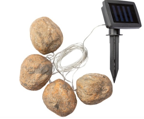 Girlanda solarna LED imitacja kamieni - ekologiczne oświetlenie ogrodowe