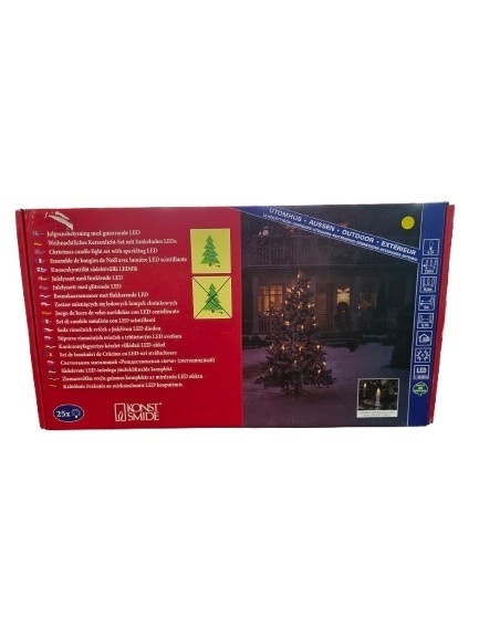 Konstsmide łańcuch świetlny LED 25 bursztynowych migoczących lampek - dekoracja świąteczna zewnętrzna 21,8 m IP44