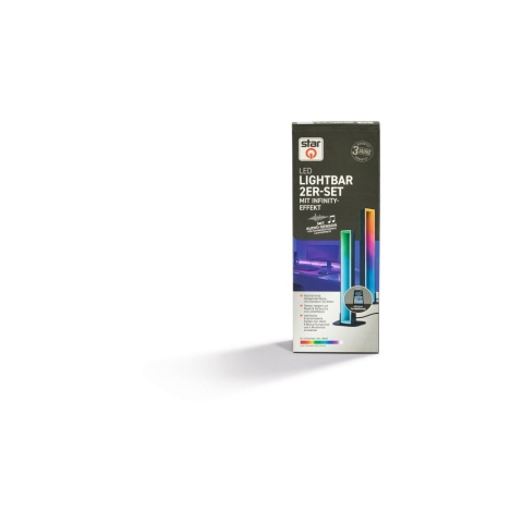 LED Light Bars 3D RGB - zestaw 2 szt. z pilotem, ściemnianiem i efektami muzycznymi, 280 mm