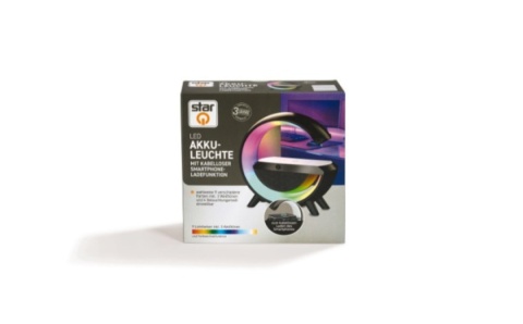 Lampa LED RGB z ładowaniem indukcyjnym - 10W, 12 kolorów, pilot, 5W Qi