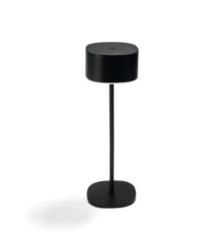 Lampka LED akumulatorowa czarna - 3 stopnie jasności, 2700K, przenośna 15/25 cm