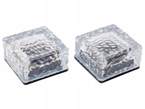 Lampy solarne LED w formie szklanych kamieni 2 sztuki - dekoracyjne oświetlenie ogrodowe