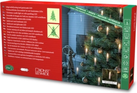 Łańcuch świetlny LED Konstsmide 1139‑020 - 25 bursztynowych diod, dekoracja świąteczna do wnętrz