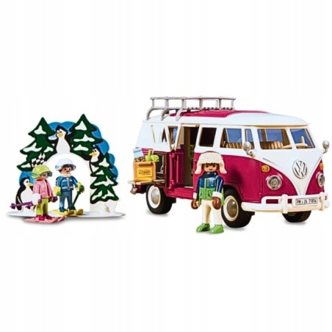 PLAYMOBIL Volkswagen T1 Camping Bus - Winteredition II z figurkami i akcesoriami - 79 elementów PLAYMOBIL Volkswagen T1 Camping Bus - Winteredition II z figurkami i akcesoriami - 79 elementów