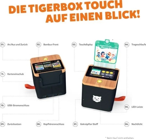 Tigerbox TOUCH PLUS - odtwarzacz audio dla dzieci z ekranem dotykowym JĘZYK NIEMIECKI