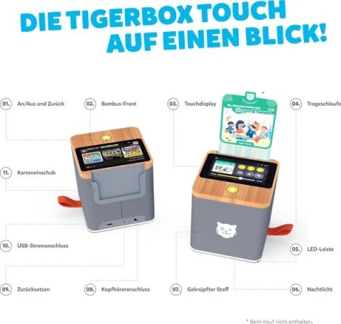 Tigerbox TOUCH - odtwarzacz audio dla dzieci z ekranem dotykowym JĘZYK NIEMIECKI