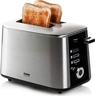 Toster DOMO 1600W stal nierdzewna - szybkie opiekanie, 7 poziomów, LED, rozmrażanie