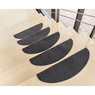 Zestaw 15 mat schodowych 65×25 cm - antracyt, antypoślizgowe, łatwy montaż