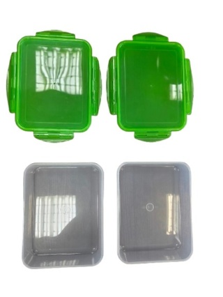 Zestaw 2 hermetycznych pojemników prostokątnych na żywność - zielone