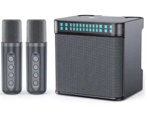 EASJOY zestaw karaoke Bluetooth - głośnik przenośny, 2 mikrofony