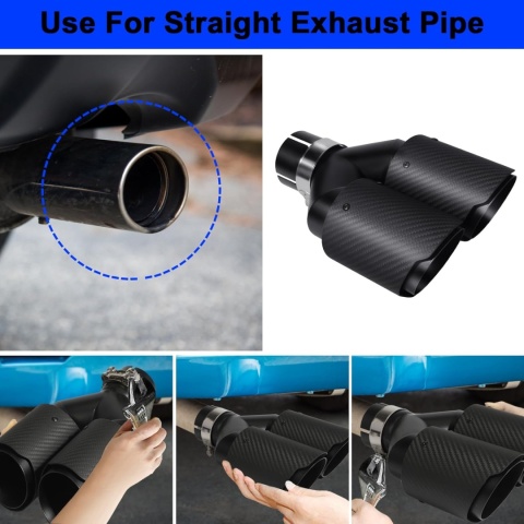 Końcówki wydechowe 63 mm podwójne - włókno węglowe