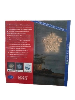 Konstsmide 4470-203 - płatek śniegu LED 90 diod, 8 trybów, IP44, 58 cm