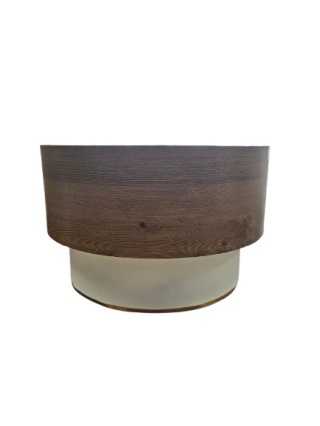 Lampa wisząca brązowo-kremowym tekstylnym kloszem - ø30 cm, wysokość 75 cm, E27