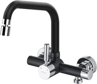 ONECE czarna bateria kuchenna naścienna 3/4 cala obrót 36