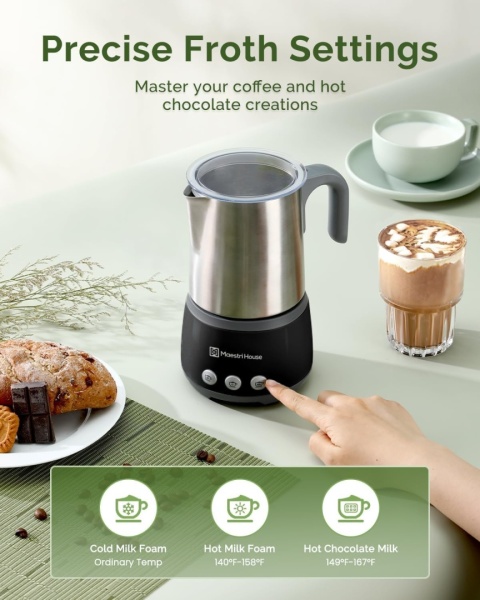 Spieniacz do mleka Maestri House 500 ml 600 W - 4 w 1, Smart Touch