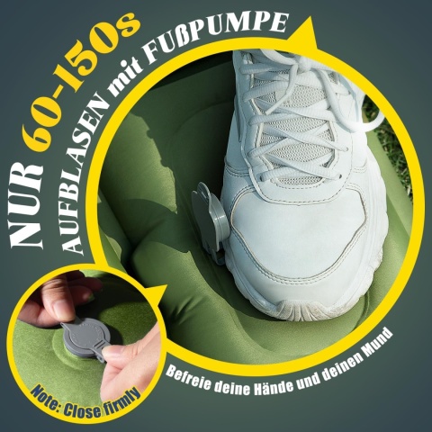 (UŻYWANY) Podwójna karimata kempingowa ultralekka - materac dmuchany 2-osobowy 196×145×12 cm