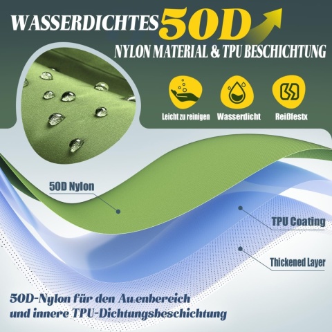 (UŻYWANY) Podwójna karimata kempingowa ultralekka - materac dmuchany 2-osobowy 196×145×12 cm