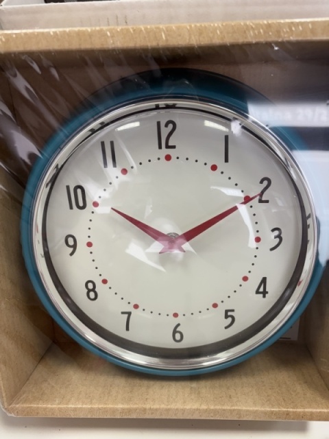 Zegar Kuchenny Retro - niebieski zegar w stylu vintage