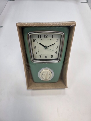 Zegar Kuchenny Retro - zielony zegar w stylu vintage