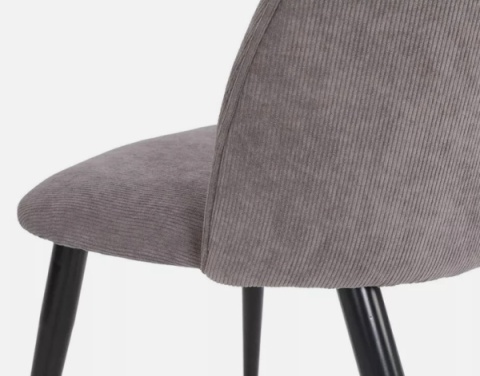 Zestaw 2 krzeseł do jadalni - szary sztruks, metalowa podstawa, wygodne i stylowe